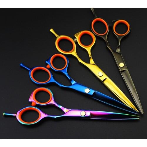 1 Pcs 4CR 5.5 inch Color Hairdressing Scissors/Tooth Scissors Thinning Scissors Duck Egg Rings 4 colors are available