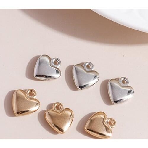 20pcs 13*16mm Fashion Love Heart Charms Fit Earrings Pendants Necklaces DIY Handmade Zinc Alloy Gold Color Charms Jewelry Making
