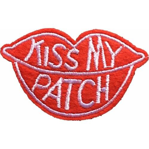 10 Pieces KISS MY Lips PATCH Iron on Embroidered Patch Badge DIY Motif Appliques Hat Bag Shoes Phone Accessories Sewing Stickers