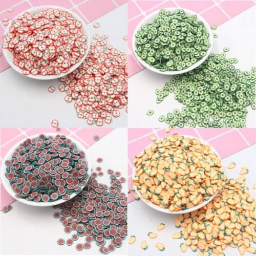 100g/Lot Delicious Fruits Series Slices Polymer Clay Avocado Mango Sprinkles for Toys Decoration DIY Crafts