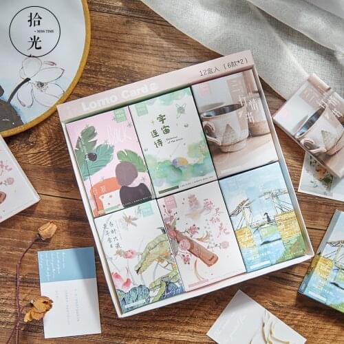 28 Sheets/Set Flowers Planet Oil Painting Series Greeting Card Lomo Card Christmas and New Year Gifts