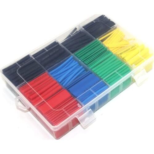 530pcs Heat Shrink Tubing Insulation Shrinkable Tubes Assortment Electronic Polyolefin Wire Cable Sleeve Kit Heat Shrink Tubes