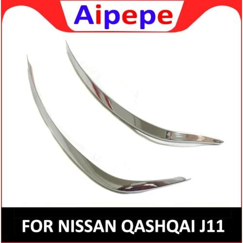 ABS Chrome Front Bumper Foglight Eyelid Garish Strips Trim Exterior Moulding Car Styling For Nissan Qashqai J11 2016-2019