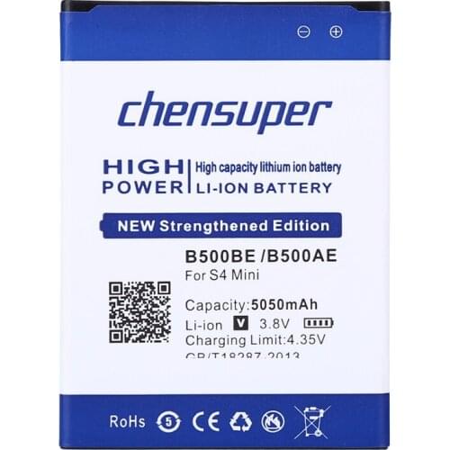 Chensuper Original Replacement Battery B500BE B500AE For Samsung GALAXY S4 Mini I9190 I9192 I9195 I9198 S4Mini Battery 5050mAh