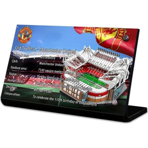 Acrylic Display Stand Brand For 10272 Architecture Old Trafford Football Field Toy Nou Camp Stadium Toys Building Blocks