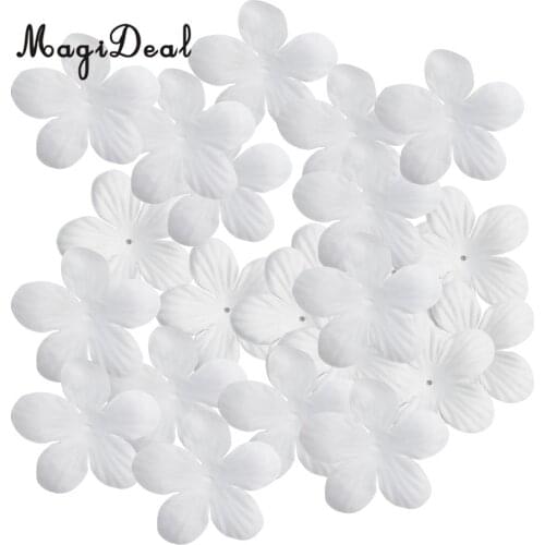 MagiDeal 200pcs Artificial Silk Flower Petals for Wedding Decoration DIY Hair Bow 4cm White