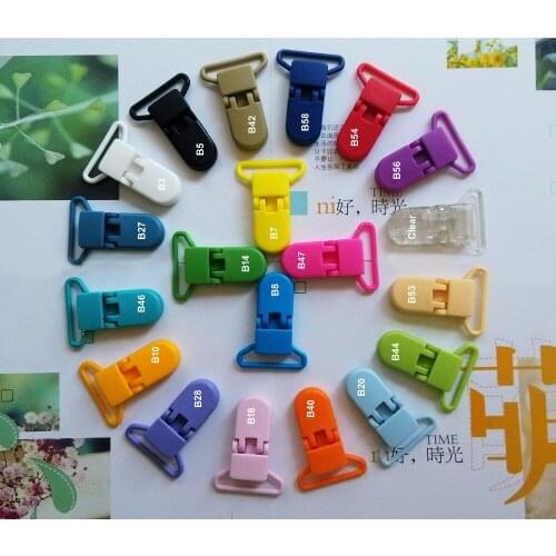 DHL Free Shipping 800Pcs Mix 20 Colors SUTOYUEN Plastic Pacifier Clip Holder Soother Mam Baby Dummy Clips Chain For 25mm Ribbon
