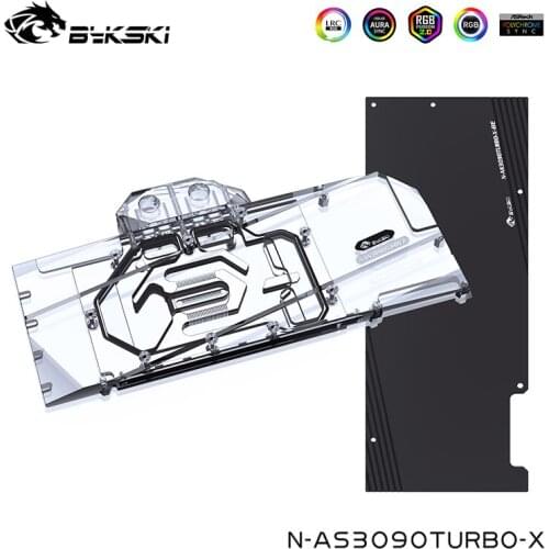 Bykski Water Cooler For ASUS Geforce RTX 3090 TURBO VGA Video Card Block ,G1/4" ,Full Cover,N-AS3090TURBO-X