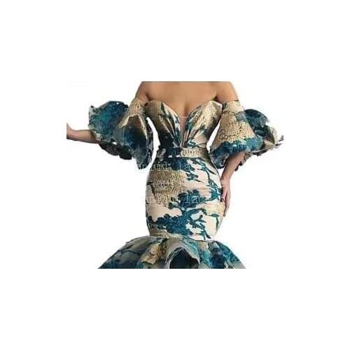 Fast ship stock jac03 green gold jacquard 7yards/bag fabric for sawing dress /fashion show / wedding/party