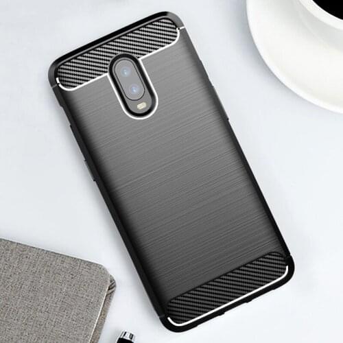 For OnePlus 6T Case Soft TPU Silicone Shockproof Cover Carbon Fiber Pattern Brushed Cases For OnePlus6T OnePlus 6 6T Phone Case