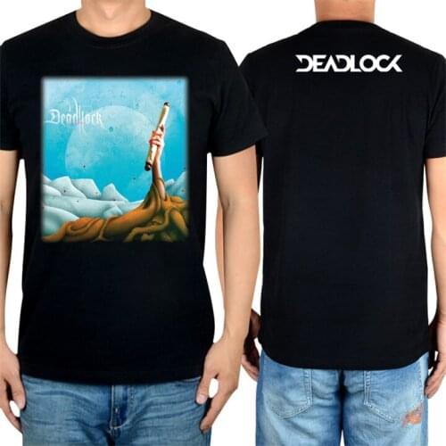 7 patterns Illustration art skateboard Deadlock Band mma Rock Black shirt 3D fitness Hardrock heavy Metal