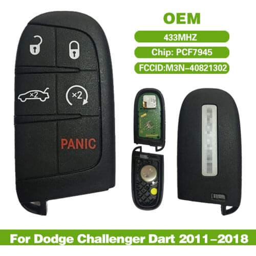 CN087004 Original For Dodge Challenger Dart 5 Button Smart Key 2011-2018 FCC M3N-40821302 (OEM) PCF7945