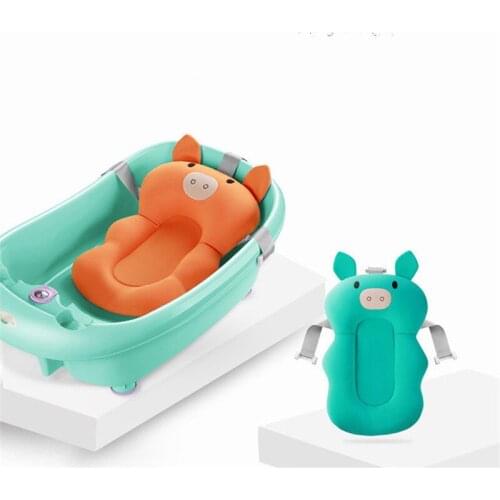 Pig Shape Polyester Baby Bath Pad Non-Slip Bathtub Mat Kids Safety Security Seat Support Baby Supplies