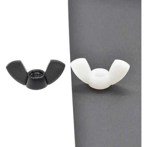 DIN315 Hand Tighten Black And White Nylon Nut Wingnut Butterfly Nut Ingot Plastic Wing Nuts M3 M4 M5 M6 M8 M10 M12