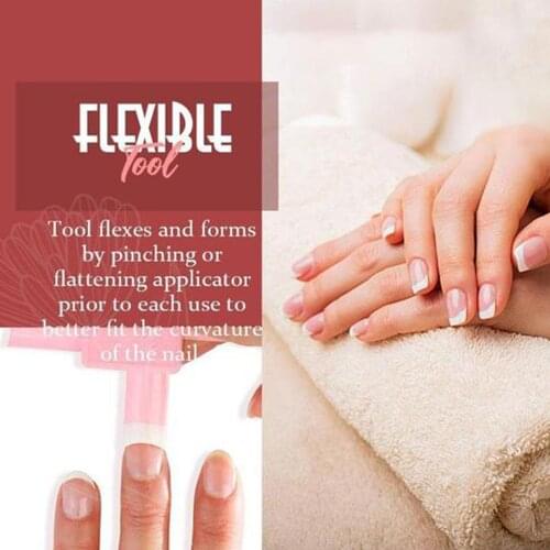 French Nail Tip Nail Applicator Edge Trimmer Guide Multiple Sized French Tip Fingers Toes Manicure for Woman Girls Pink