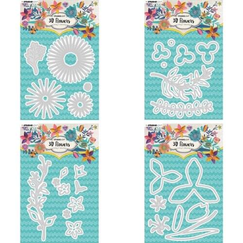 4pc Flower Combination Set Metal Cutting Dies for DIY Scrapbooking Photo Album Decorative Embossing PaperCard Crafts Die2020