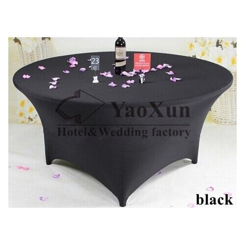 Lycra Spandex Table Cover Round Table Cloth Black Color