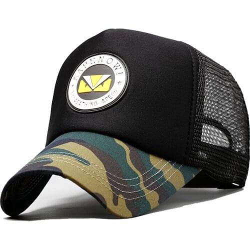 Summer Sun Cap Camouflage Printed Breathable Wicking Mesh Visor Ventilation Adjustable Fashion Baseball Cap Outdoor Sports Cap