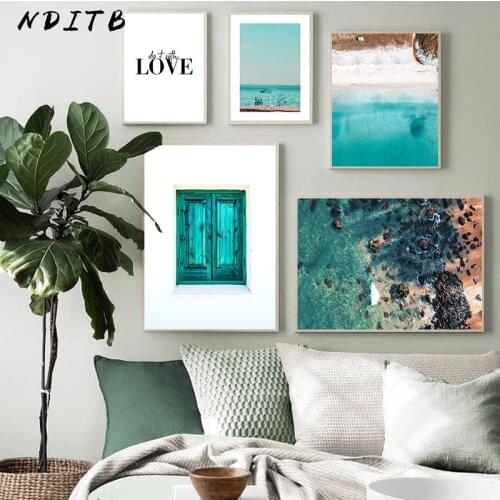 Seascape Wall Poster Sea Ocean Landscape Canvas Print Nordic Scenery Painting Scandinavian Art Modern Home Decoration Picture