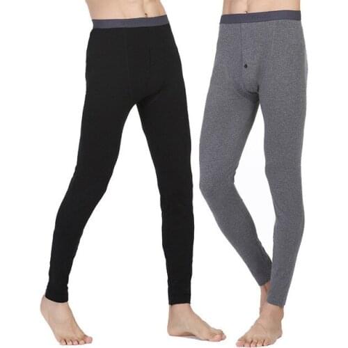 2021 New Autumn Winter Men Long Johns 100% Cotton Thermal Underwear Bottom Leggings Pants Mens Warm Tights Underpants Plus Size
