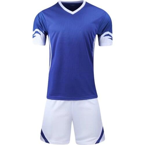 Professional Football Uniform Short Sleeves V-Neck Men Boys Soccer Sets Breathable Football Jerseys Pocket Shorts Training Suit
