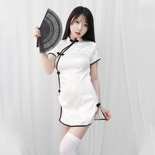 Girl Sex Slutty Dresses Schoolgirl Costume Fancy Underwear Women Cheongsam Dress Stripper Outfit Dancewear School Girl Uniform