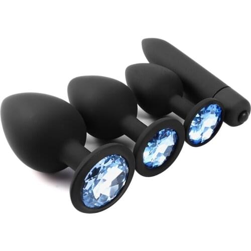 Silicone Anal Butt Plug Removable Jewel Decoration Beginner Prostate Massager Anus Plug Bullet Vibrators Sex Toys For Man Gay