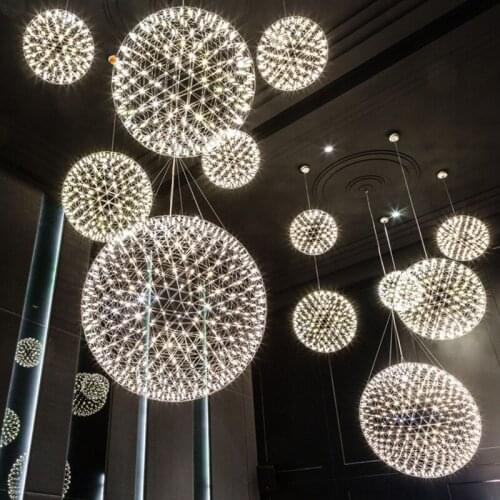 LED Ball Rain mond Modern led Pendant Lamp Firework Pendant Lights Fixture for Dinning Room Hotel Bar Art Pendant Lamps PA0043