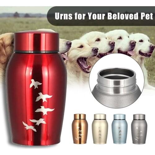 250ML Stainless Steel Pet Urns Urns For Dogs Cat Bird Cremation Ashes Keepsake Urn