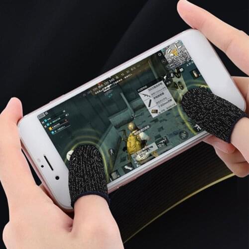 1/2Pcs Sweatproof Breathable Touch Screen Finger Sleeve Sensitive Game Controller for Mobile Phone Gaming for iPhone Samsung