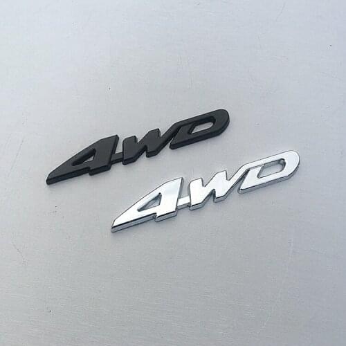 1 Pcs 3D Metal Hot Car Metal Chrome 4WD Displacement Emblem Badge Car Stickers All Wheel Drive Car Decal Car Styling