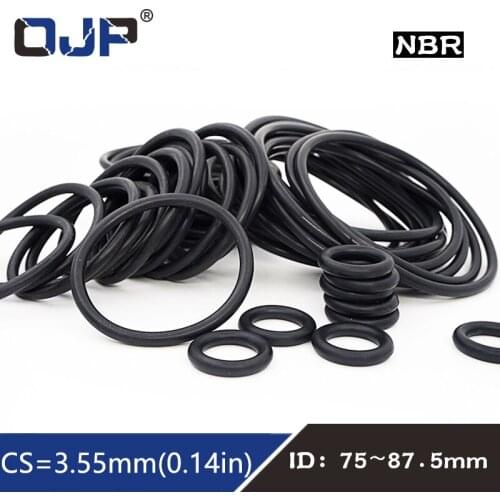 10PCS/lot Rubber Ring NBR Sealing O-Ring Nitrile CS3.55mm ID 75/77.5/80/82.5/85/87.5 mm Seal Oil Wear Gasket Washer