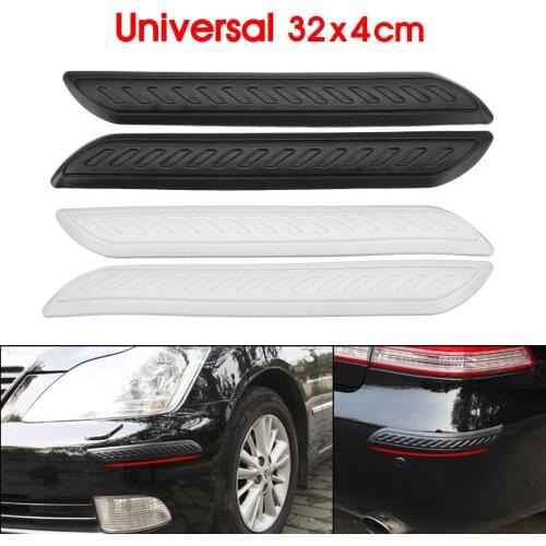 2pcs 32x4cm Car Bumper Corner Cover Trim Strip Anti-scratch Bumper Rubber Guard Protection Universal