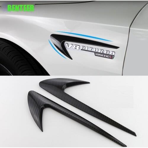 2pcs V8 BITURBO Car Fender Sticker For Mercedes Benz AMG C class E class S class E63 E63S A45