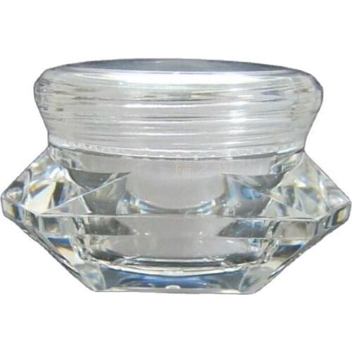 25pcs 15g 20g 30g Mini Clear Diamond Shape Bottles Acrylic Cream Jar Containers Small Sample Packaging Cosmetic Cream Jar