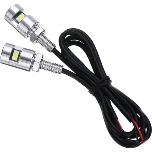 2X Chrome 5630 Motorcycle Screw Bolt Lamp Car Universal License Plate Light 12V