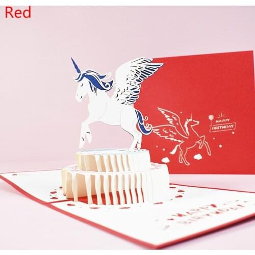 3D Pop Up Unicorn Greeting Cards Handmade Paper Craft Birthday Christmas Gifts