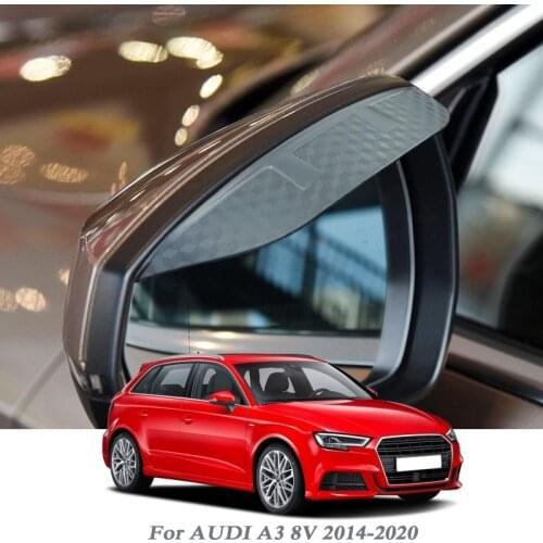 Car Rearview Mirror Rain Eyebrow Auto Shield Snow Guard Sun Side Visor Shade Protector For Audi A3 8V 2014-2020 Car Accessories