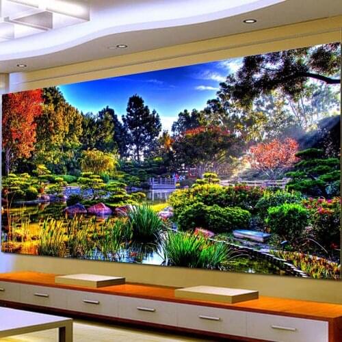 Large garden natural landscape 5d diy Diamond Painting full square round drill 3d Diamond Embroidery mosaic diamond art N902
