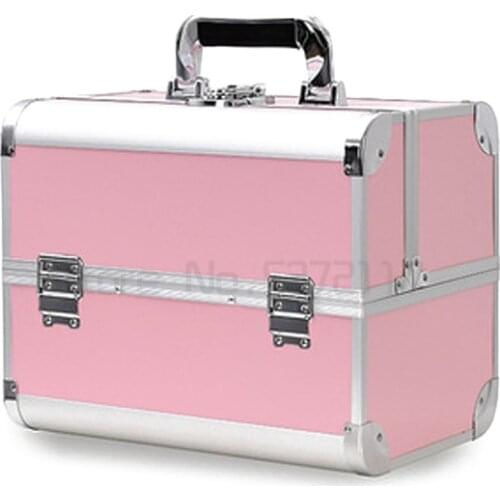 Makeup Case High Quality Portable Professional Makeup Box Large Capacity Aluminum Alloy Suitcase Makeup Artist Cosmetic Bag Box