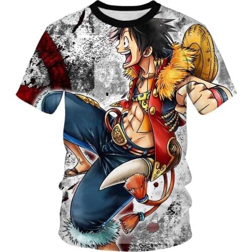 New One Piece Luffy teenager T shirt Casual Tshirt homme O neck Streetwear Kid t-shirt Boys Clothes T shirt Anime Summer Top Tee