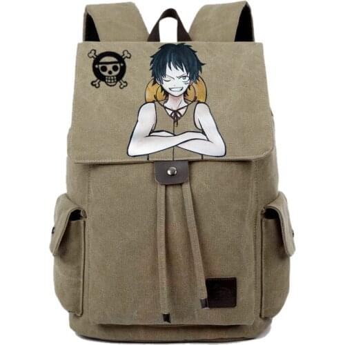 Anime One Piece Cosplay Canvas shoulder bag female Japanese and Korean college wind travel backpack student bag graffiti