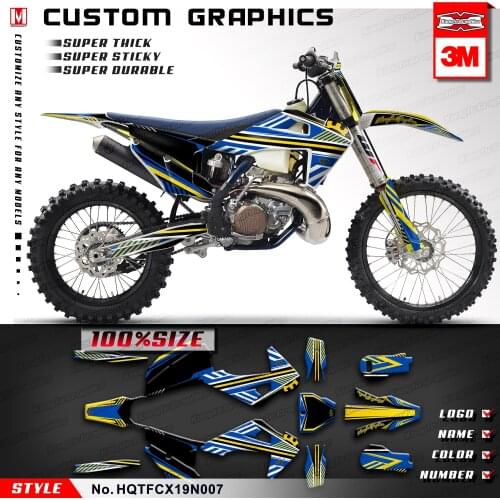 KUNGFU GRAPHICS Custom Vinyl Decals MX Stickers Kit for Husqvarna TC FC TX FX 125 250 300 350 450 2019 (Style no. HQTFCX19N007)