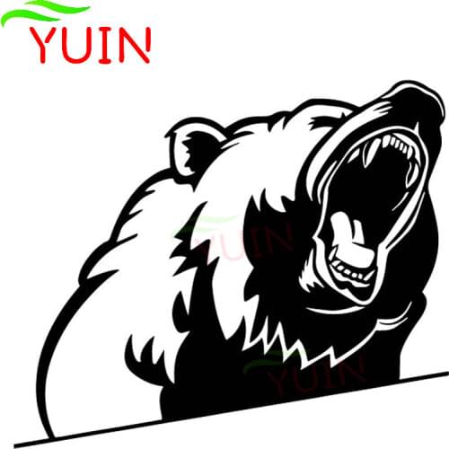 Personality Car Sticker Animal Roaring Brown Bear Cars Decal Fashion Body Window Decoration PVC Waterproof Sunscreen Stickers