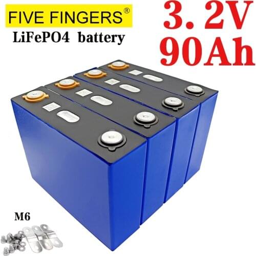 3.2V 90Ah LiFePO4 battery 3.2v Lithium iron phospha 3C 270A diy 12V 24V Solar storage Electric car RV golf cart Boat batteries