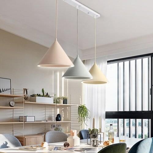 Nordic Restaurant Chandelier Three Led Modern Minimalist Dining Room Bar Counter Creative PersonalityTable Macarons Style Lamp