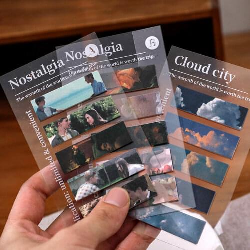 100 Sheets/pack notas adhesivas stickers kawaii Nostalgia Cloud ctiy Memo Pad Sticky Notes Bookmark Marker papelería coreana