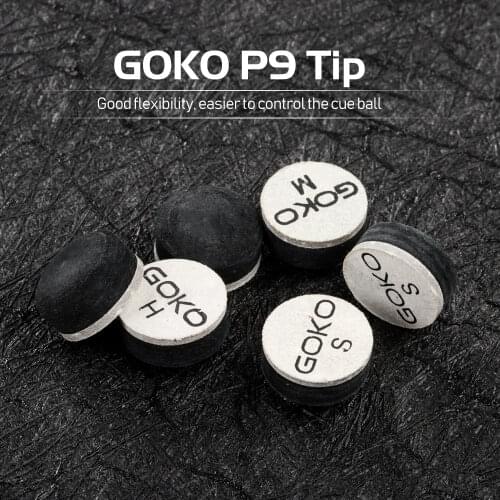 GOKO P9 Cue Tips 10/11/11.5/13mm Tips S/M/H Billiards Tips Snooker Pool Cue Selected Imported Pig Skin Multi-layered Accessories