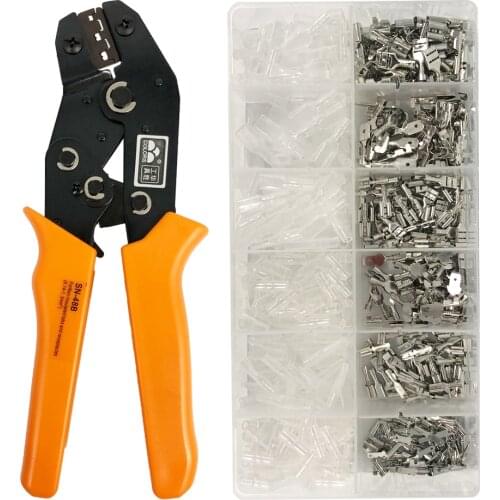 Crimping Tool Kit SN-48B Pliers 0.5 - 2.5mm2 20 - 13AWG With 360PCS /Box TAB 2.8 4.8 6.3 Wire Terminals Crimper Set