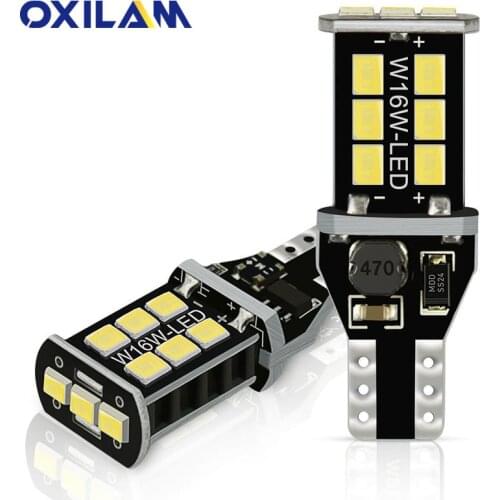 OXILAM 2Pcs Canbus T15 LED Reverse Lights W16W 921 912 Bulb Back Up Lamp for Car Auto Exterior Light Super Bright 6W 12V White